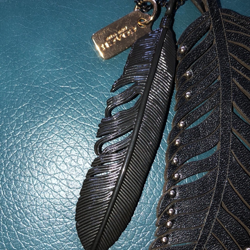 Coach Leather Feather Necklace - Picture 4 of 9